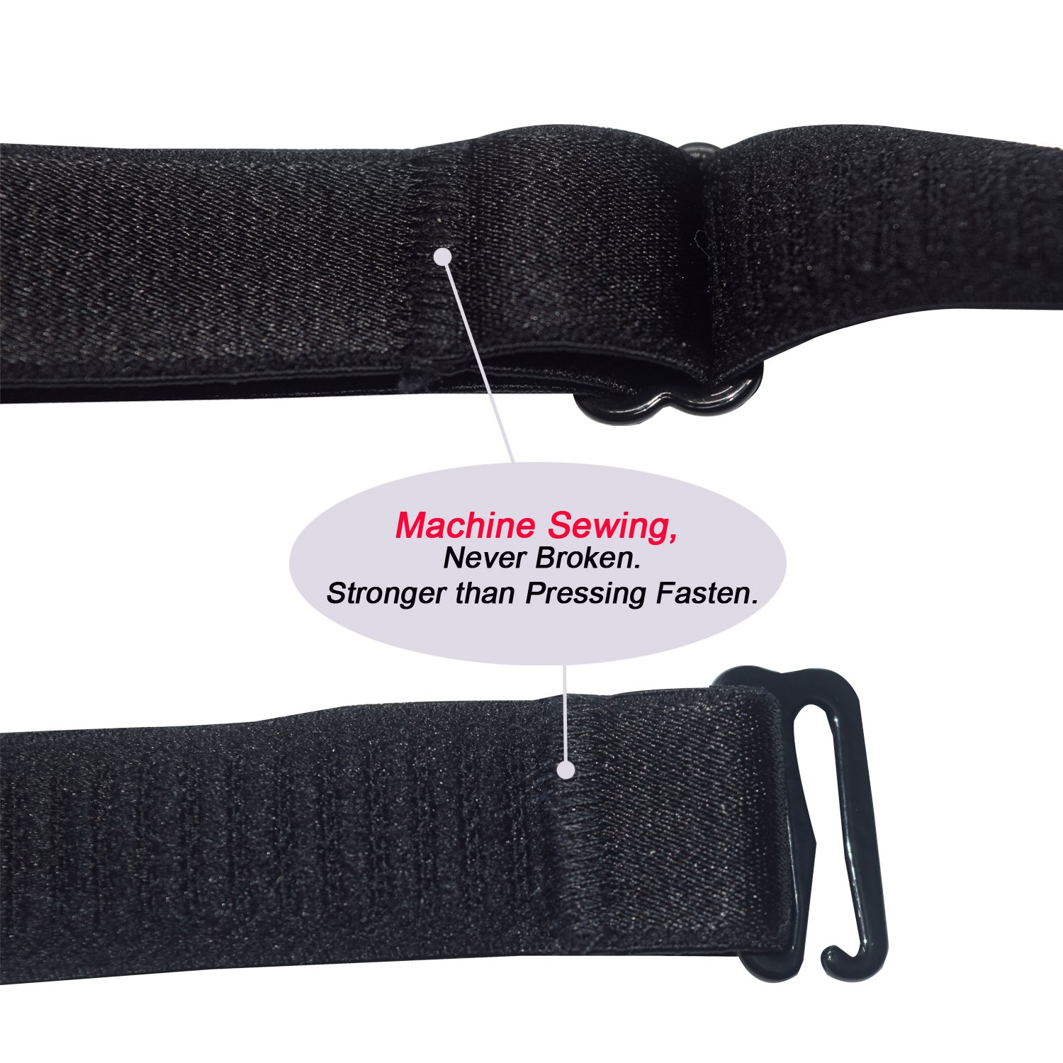 DoHope Adjustable Bra Straps Replacement 10/12/15/18/20mm Wide Black White Beige - Image 2