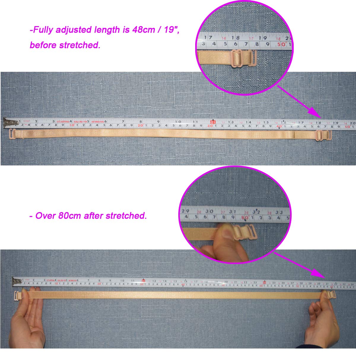 DoHope Adjustable Bra Straps Replacement 10/12/15/18/20mm Wide Black White Beige - Image 5