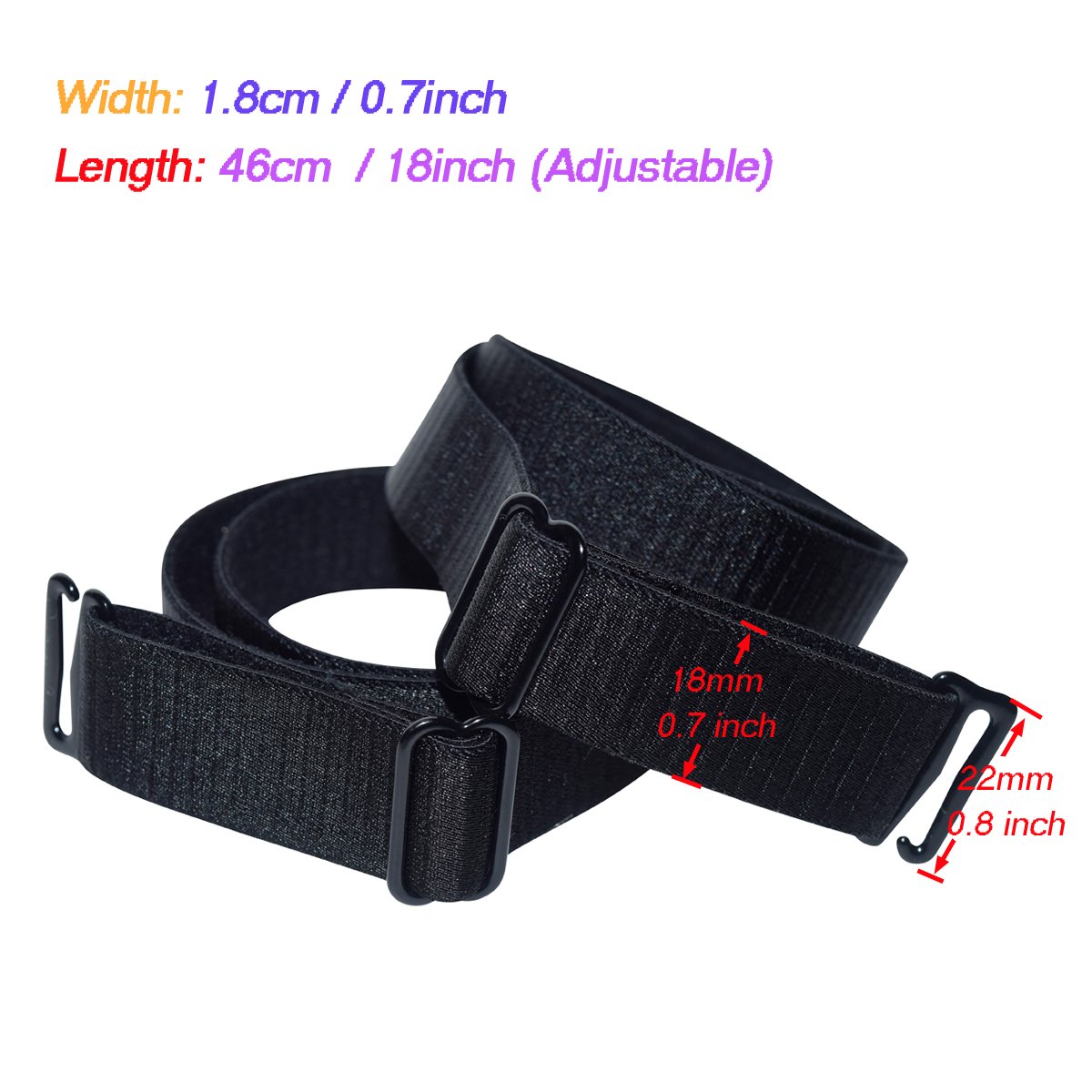 DoHope Shoulder Bra Straps Replacement 12mm 15mm 18mm Width Elastic Adjustable Removable Multi Color - Image 6
