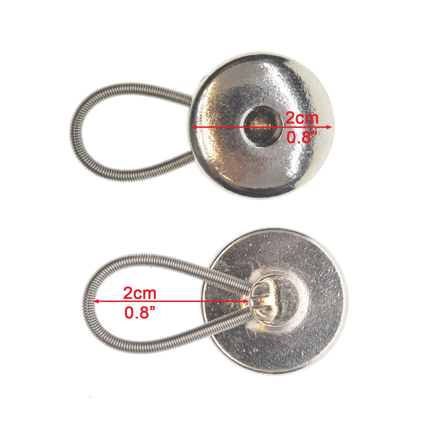 Spring Button Waist Extender Premium Sturdy Metal Add up 2” on Jeans Pants Instantly (6pcs) - Image 3